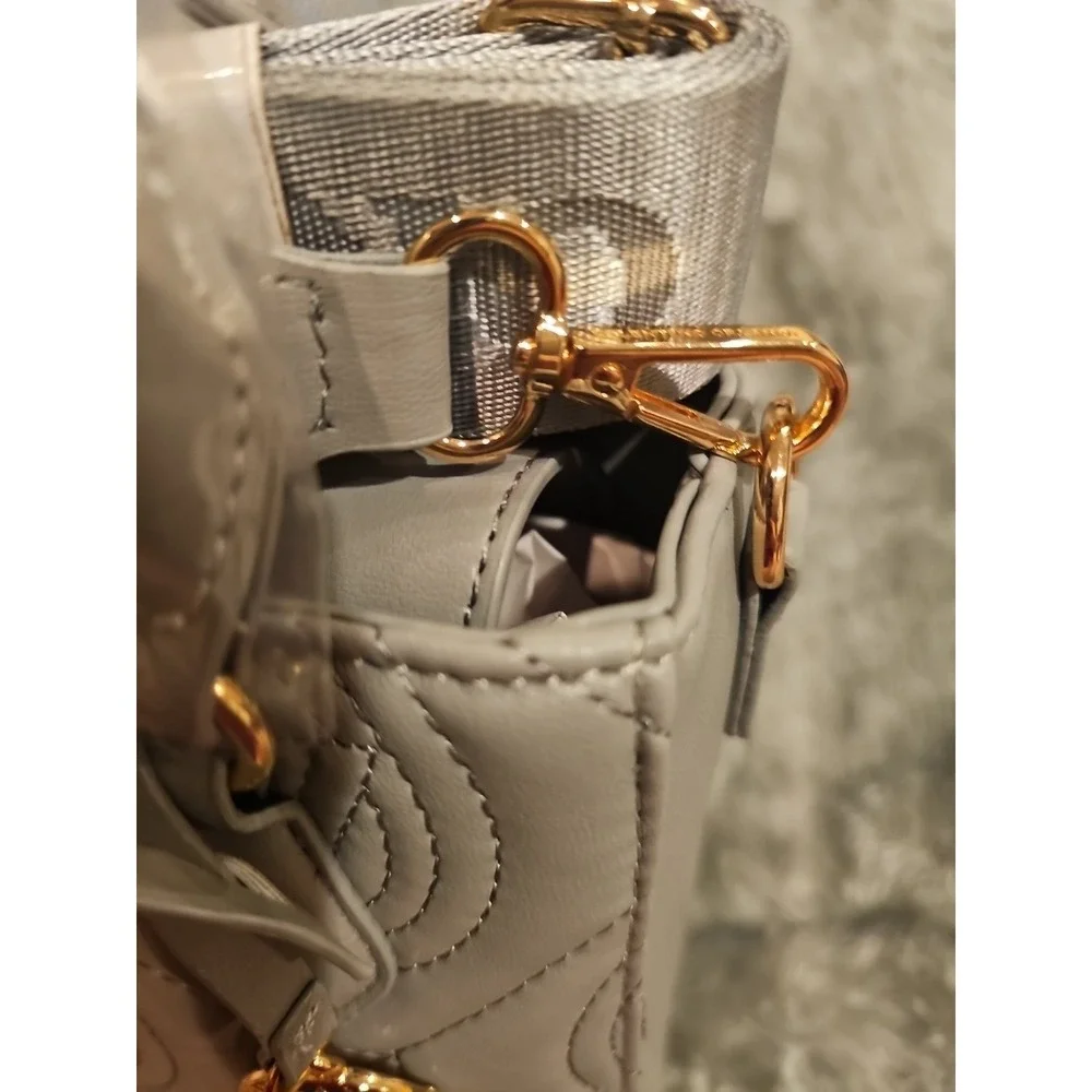 Valentino Orlandi Light Grey Quilted Monogram Handbag Crossbody‎  - MSRP 259.00